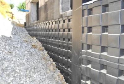 Schutz Kellerwand Kunststoff, Stützmauer Schutzsystem, PP-Kunststoff recycelt,