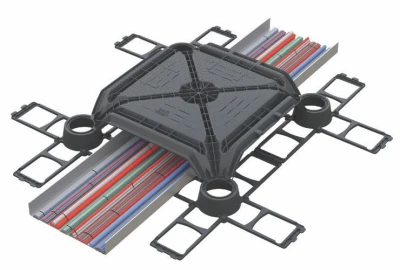 Matrix, modulare Schalung, Betondoppelboden, MEP-Systeme, recyceltes Polypropylen,