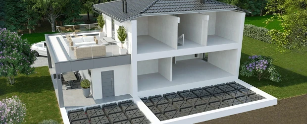 Geopod, die Permanente Modulschalung für Plattenfundamente