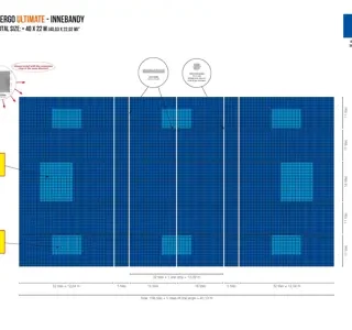 Sportbodenbelag in farbigen Design
